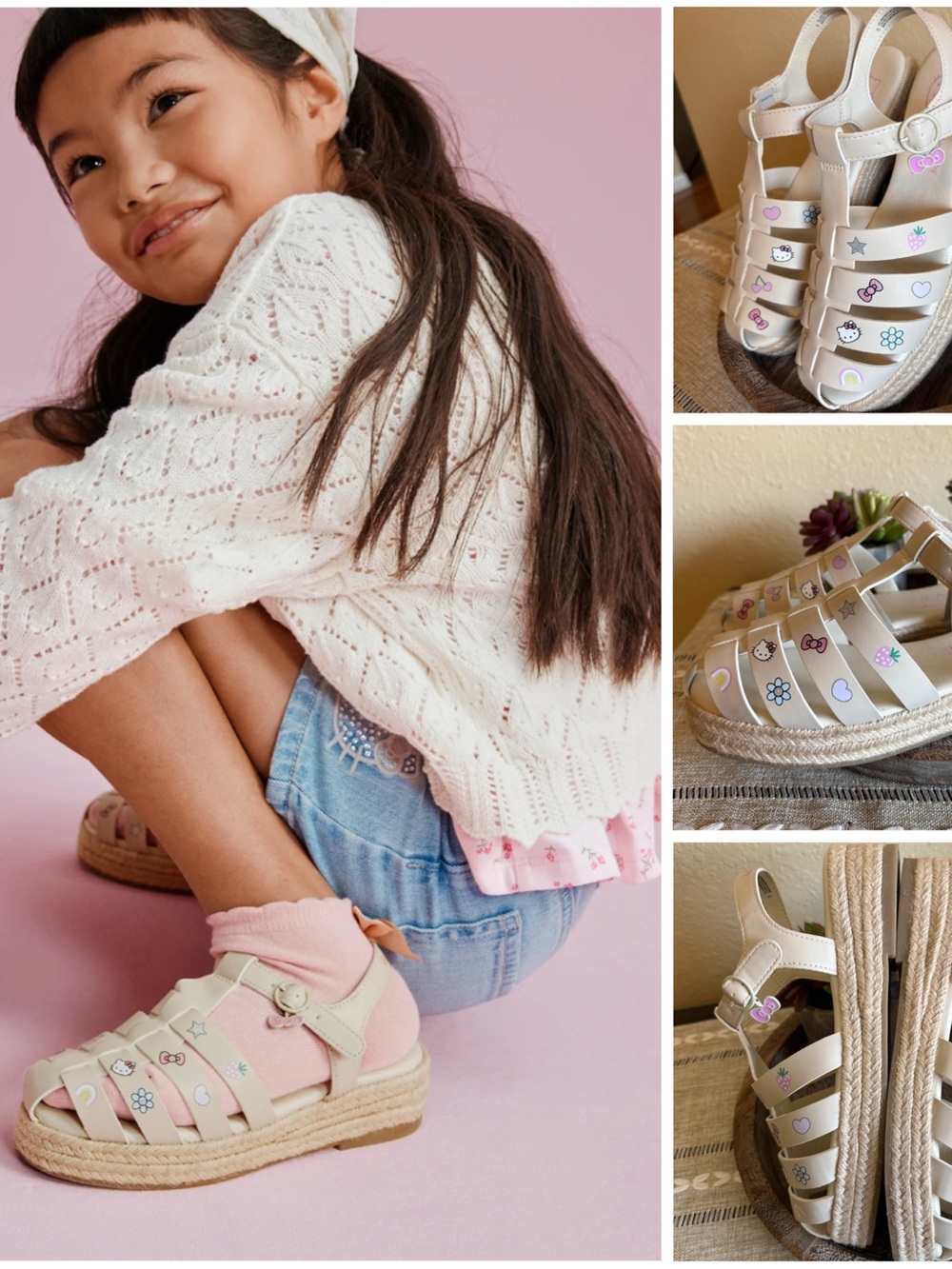 Hello Kitty x The Children's Place girls Espadrilles sandals size 5